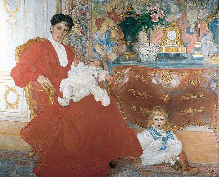 Carl Larsson Mrs Dora Lamm and Her Two Eldest Sons Spain oil painting art